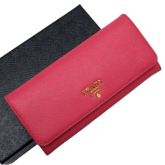 Prada pink Fold Saffiano Wallet leather long - Picture 1 of 3